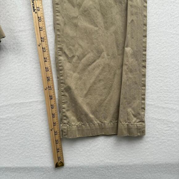 Y2K Banana Republic Men's 35x34 Tan Striped 2008 Khaki Loose Fit Pants 00s - Picture 11 of 14